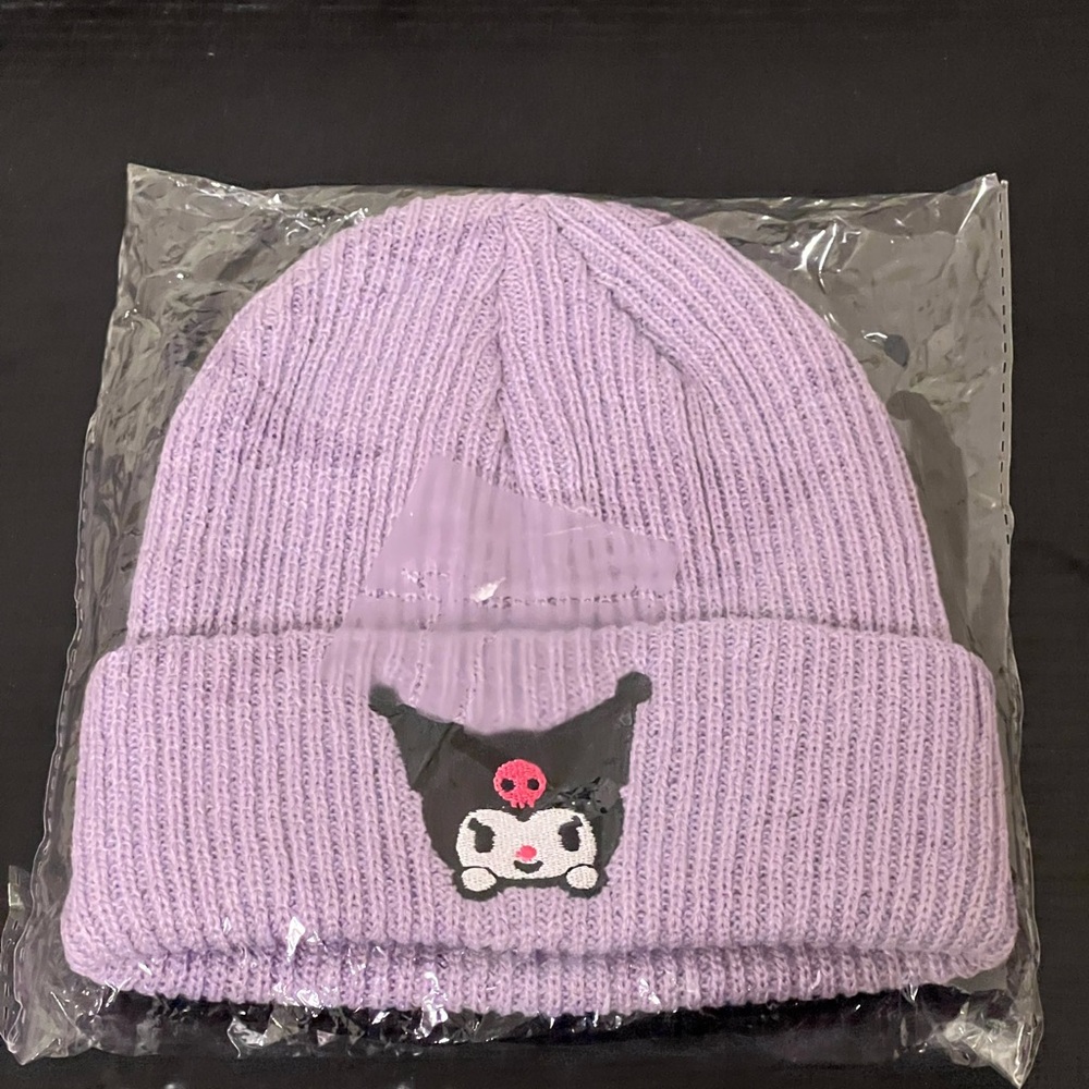 Kuromi Fall Winter Beanie Soft Lavender - one size